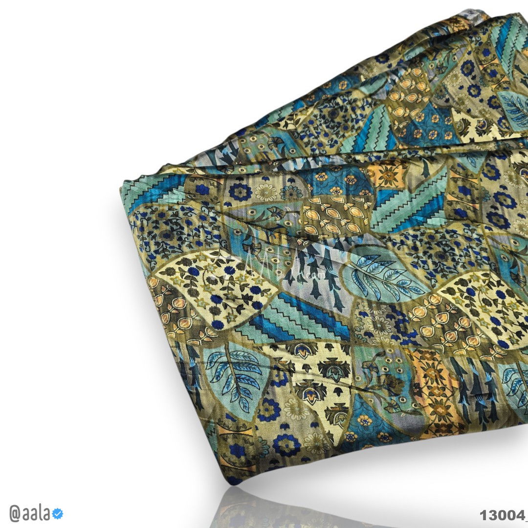 Printed-Gaji Silk Viscose 44-Inches PRINTED Per-Metre #13004