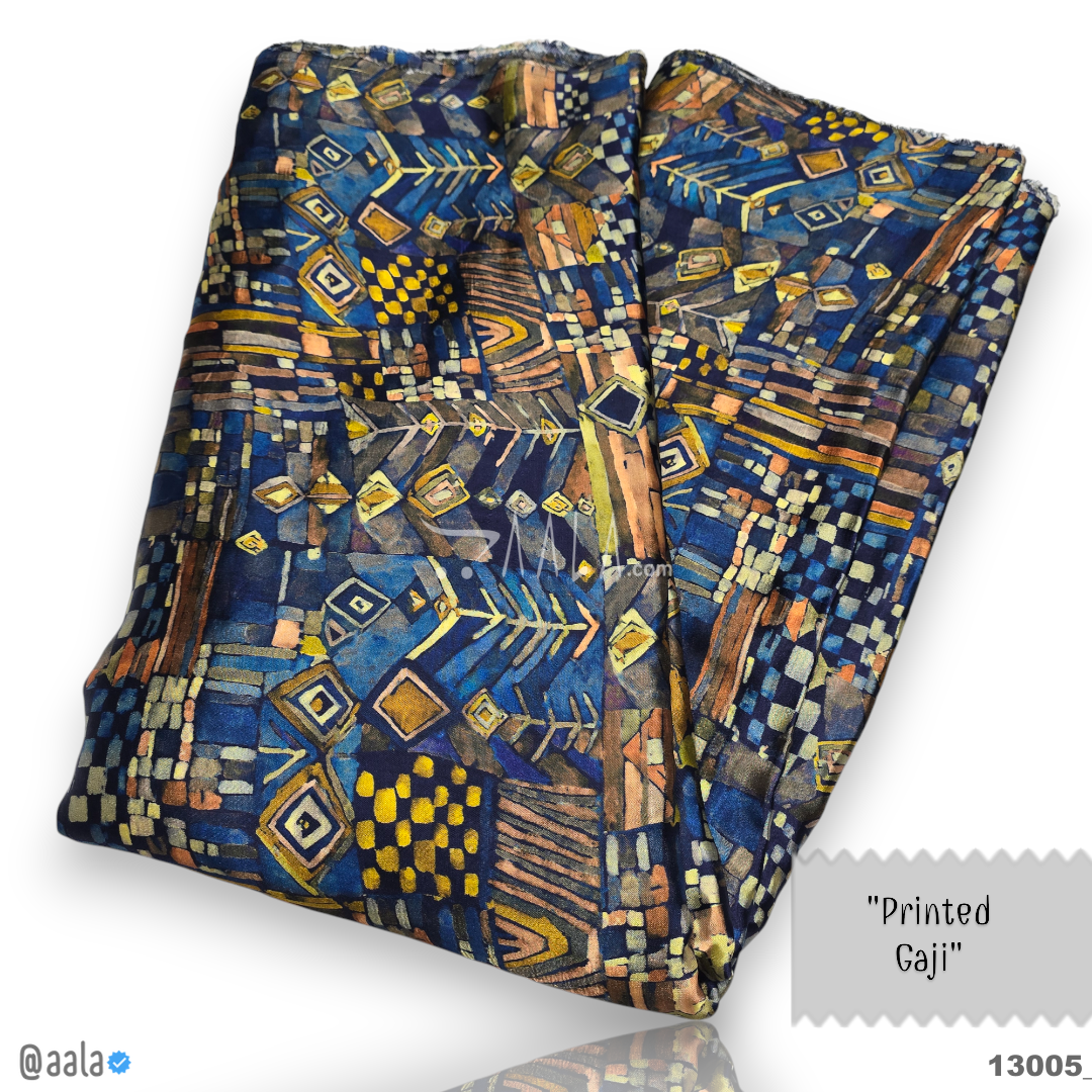 Printed-Gaji Silk Viscose 44-Inches PRINTED Per-Metre #13005
