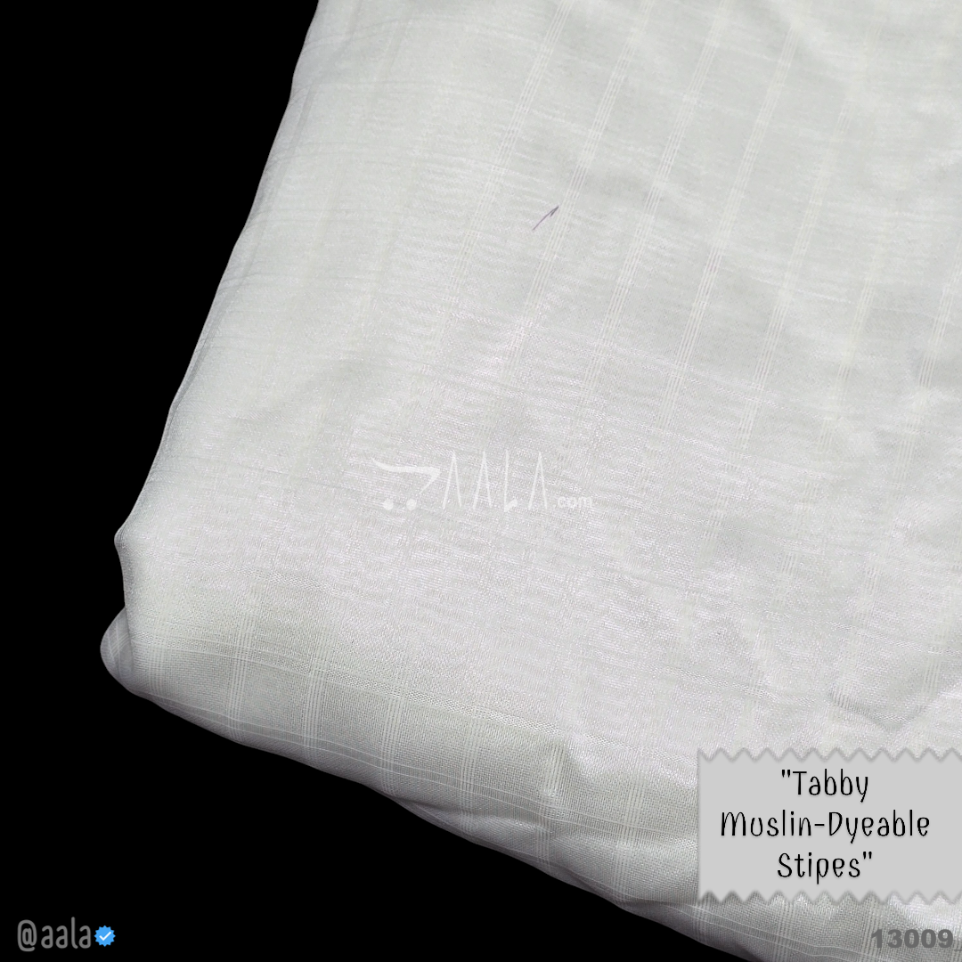 Tabby-Muslin-Stripes Cotton Nylon 44-Inches DYEABLE Per-Metre 