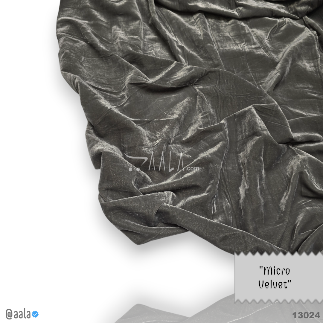 Micro-Plain Velvet Blend 58-Inches GREY Per-Metre #13024