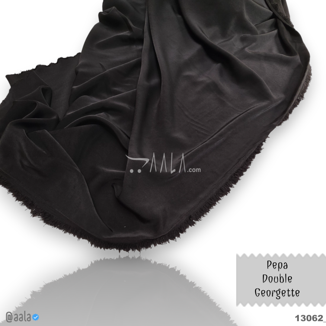 Pepa Double-Georgette Blend 58-Inches BLACK Per-Metre #13062