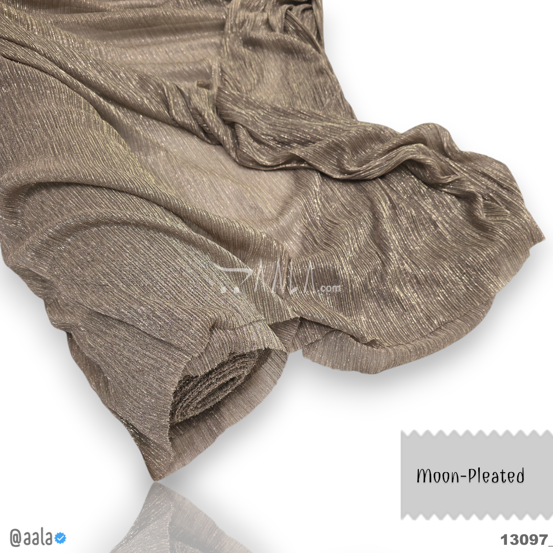 Moon-Pleated Chiffon Blend 58-Inches BROWN Per-Metre #13097
