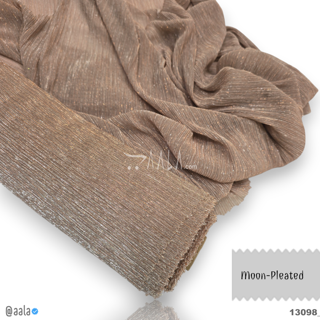 Moon-Pleated Chiffon Blend 58-Inches PEACH Per-Metre #13098