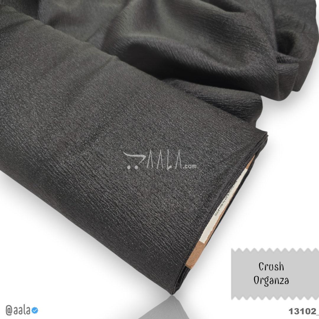 Crush Organza Blend 58-Inches BLACK Per-Metre 