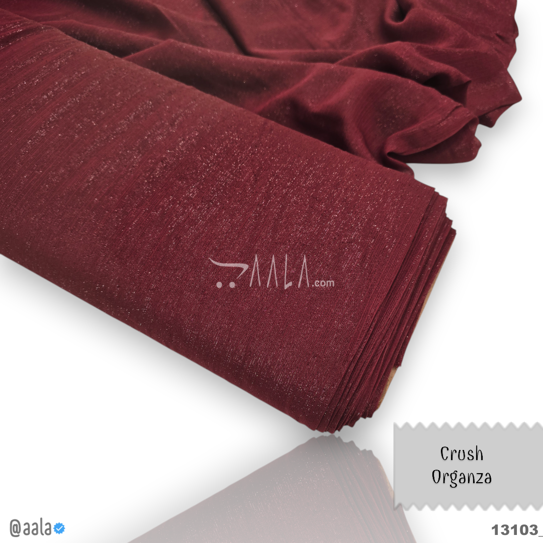 Emri-Sparkle Chiffon Blend 58-Inches MAROON Per-Metre #13103