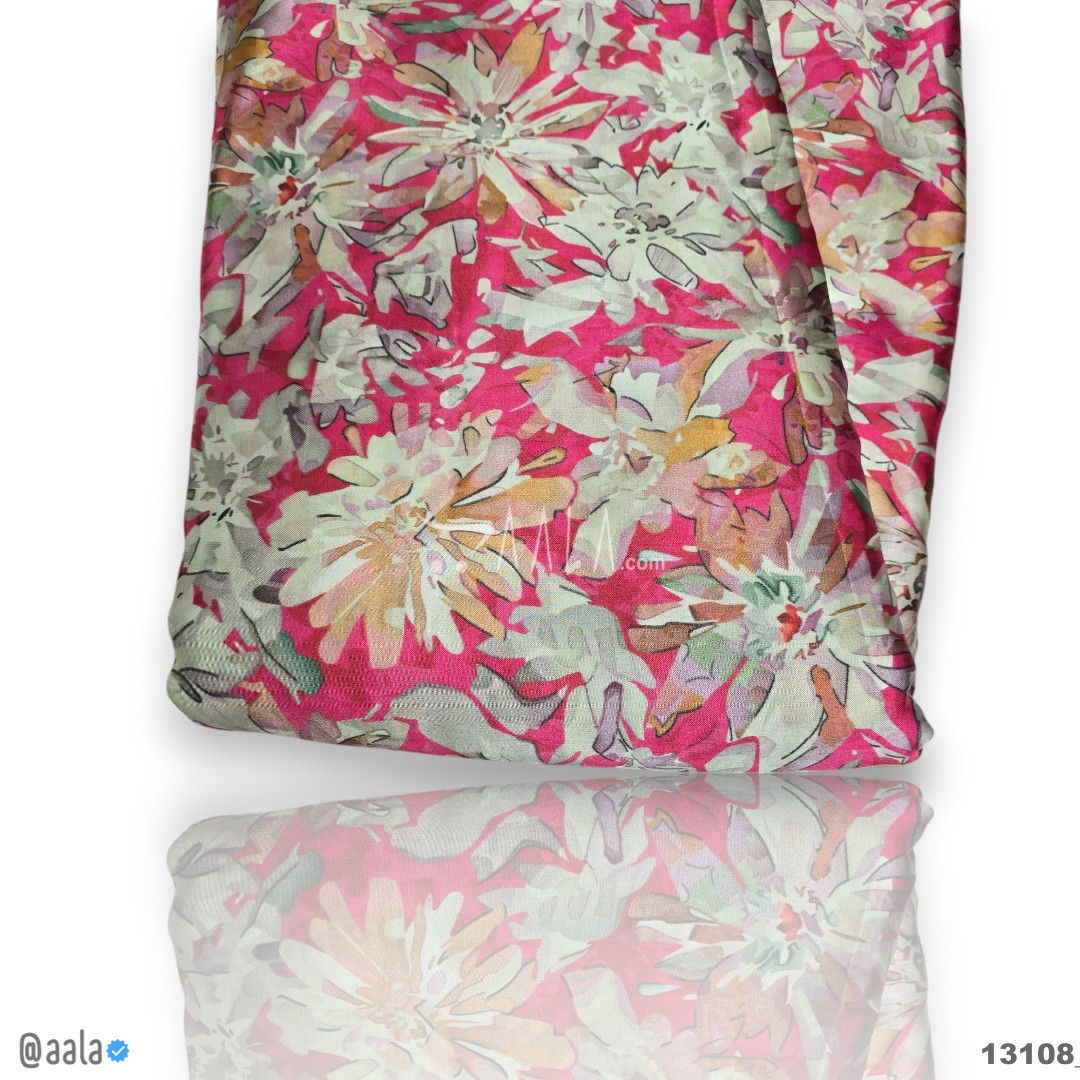 Printed-Gaji Silk Viscose 44-Inches PRINTED Per-Metre #13108