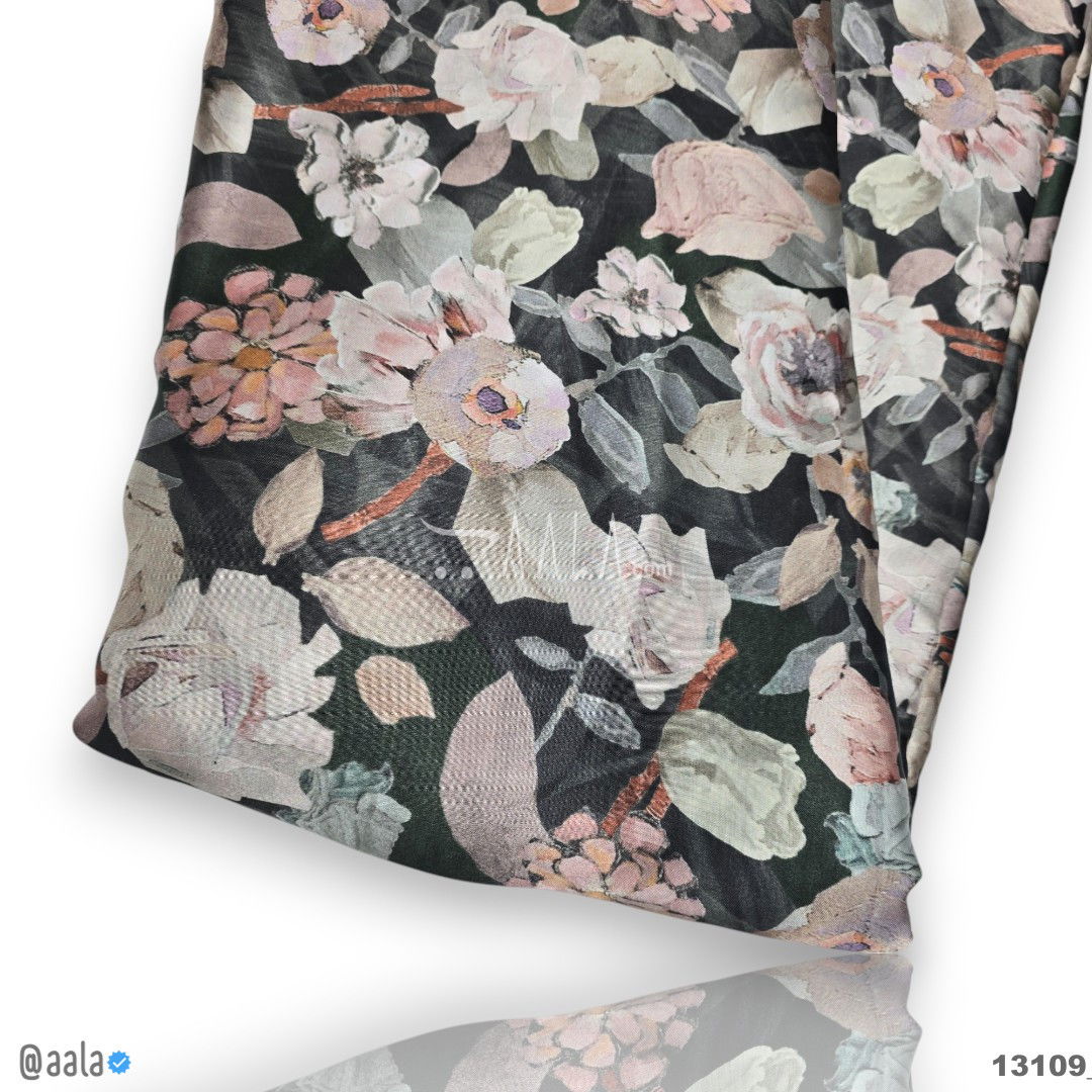 Printed-Gaji Silk Viscose 44-Inches PRINTED Per-Metre #13109
