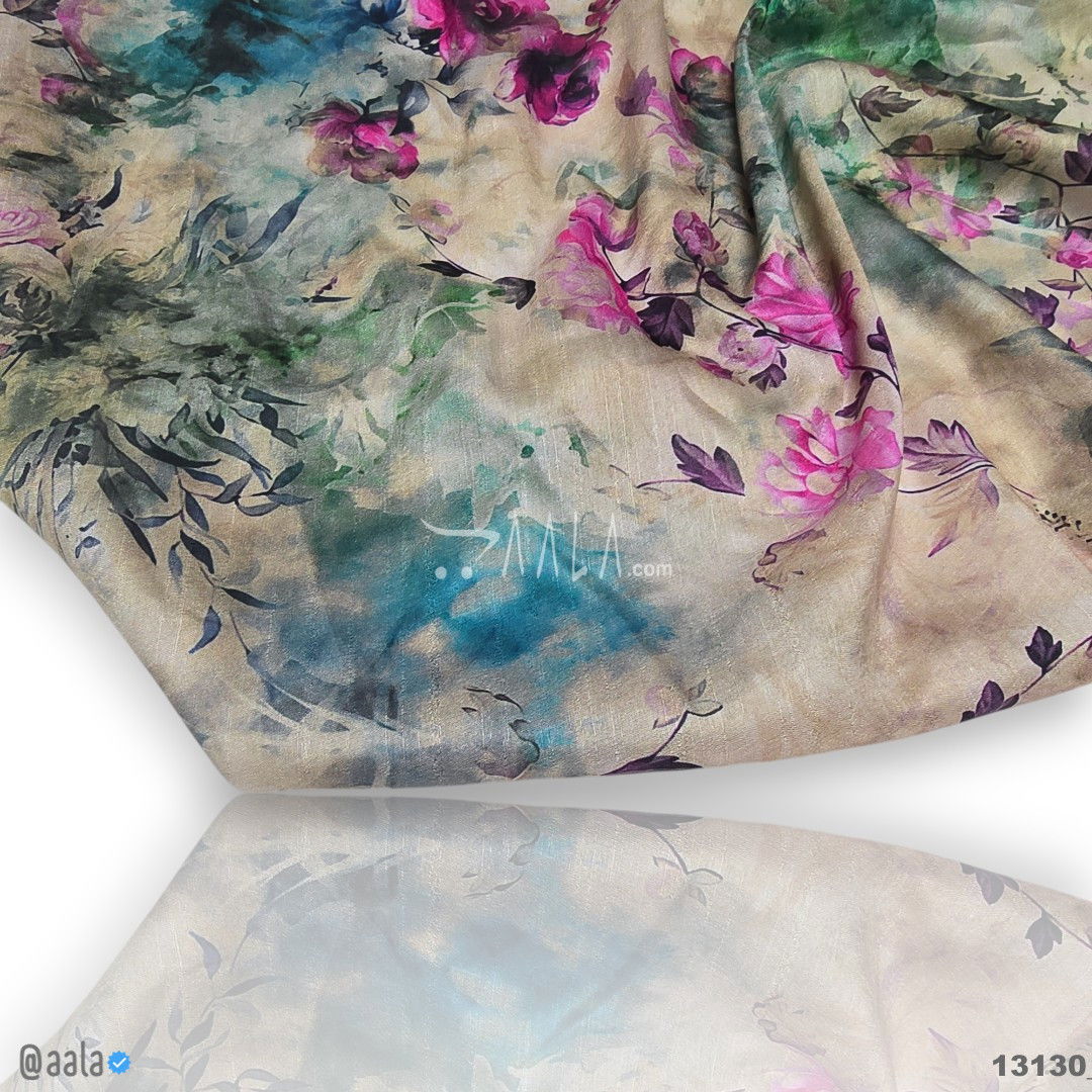 Printed-Pakistani Silk Blend 44-Inches PRINTED Per-Metre #13130