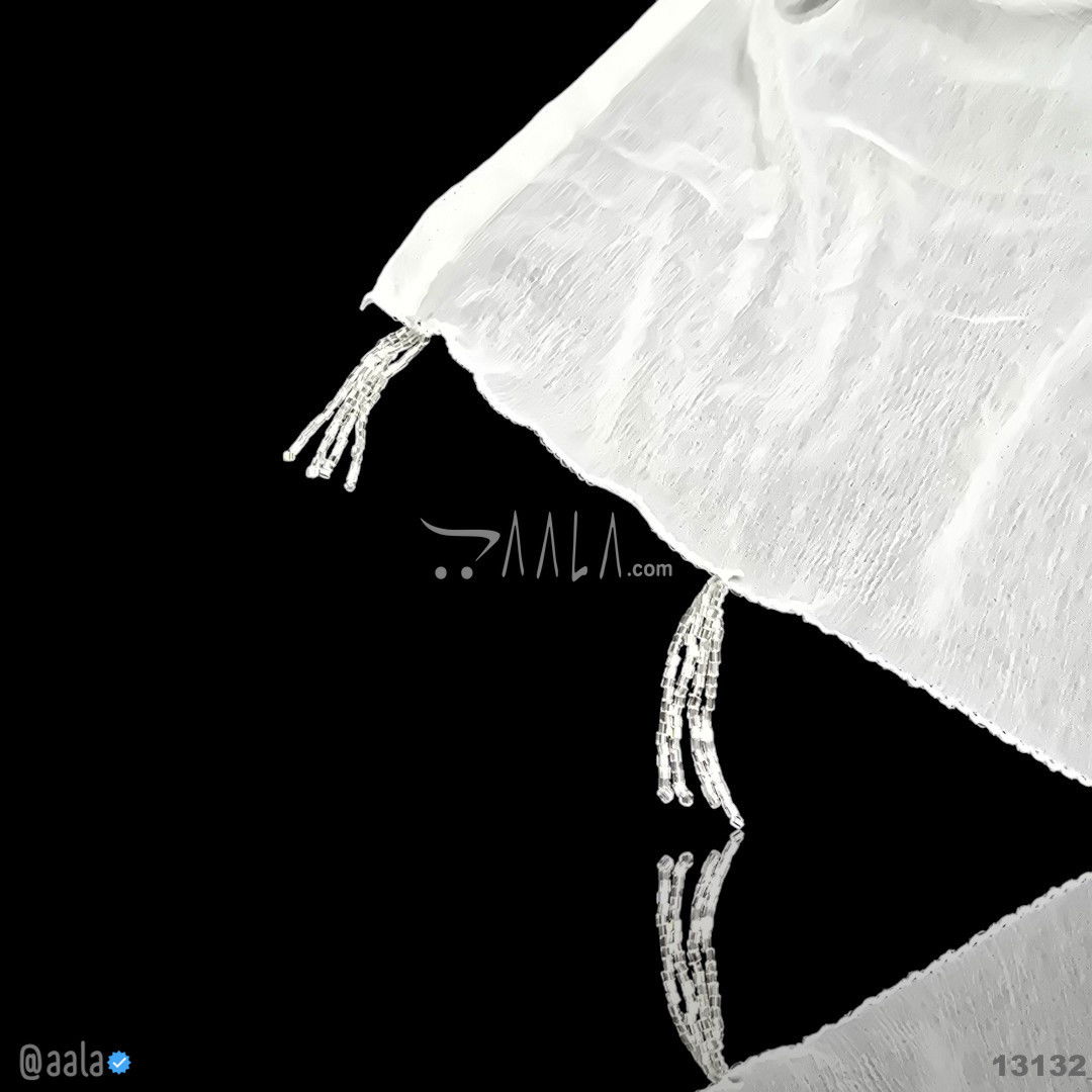 Single-Line-Crystal Chiffon Nylon Dupatta-32-Inches DYEABLE 2.25-Metres #13132