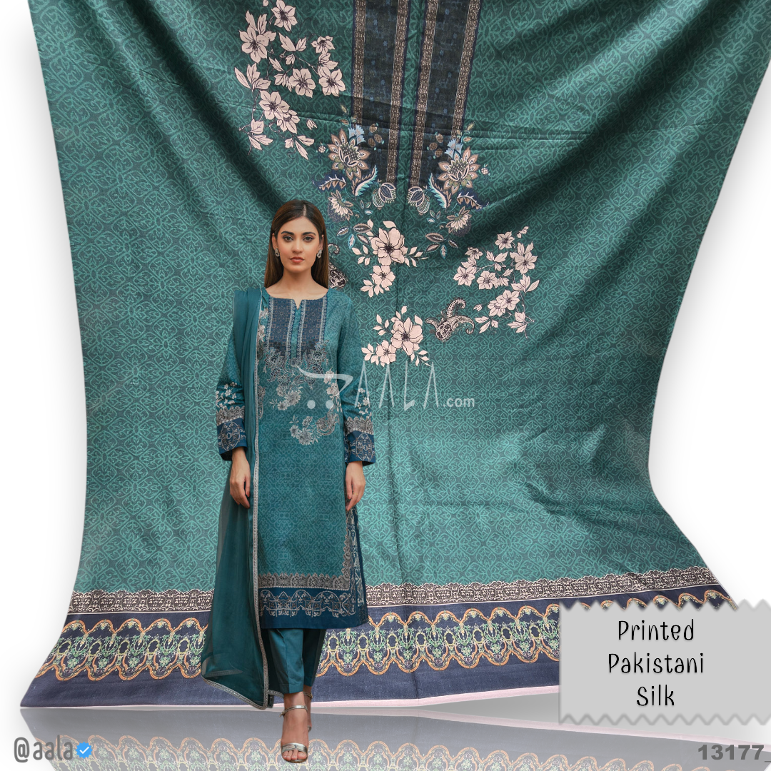 Printed-Pakistani Silk Blend 44-Inches PRINTED Per-Pc #13177