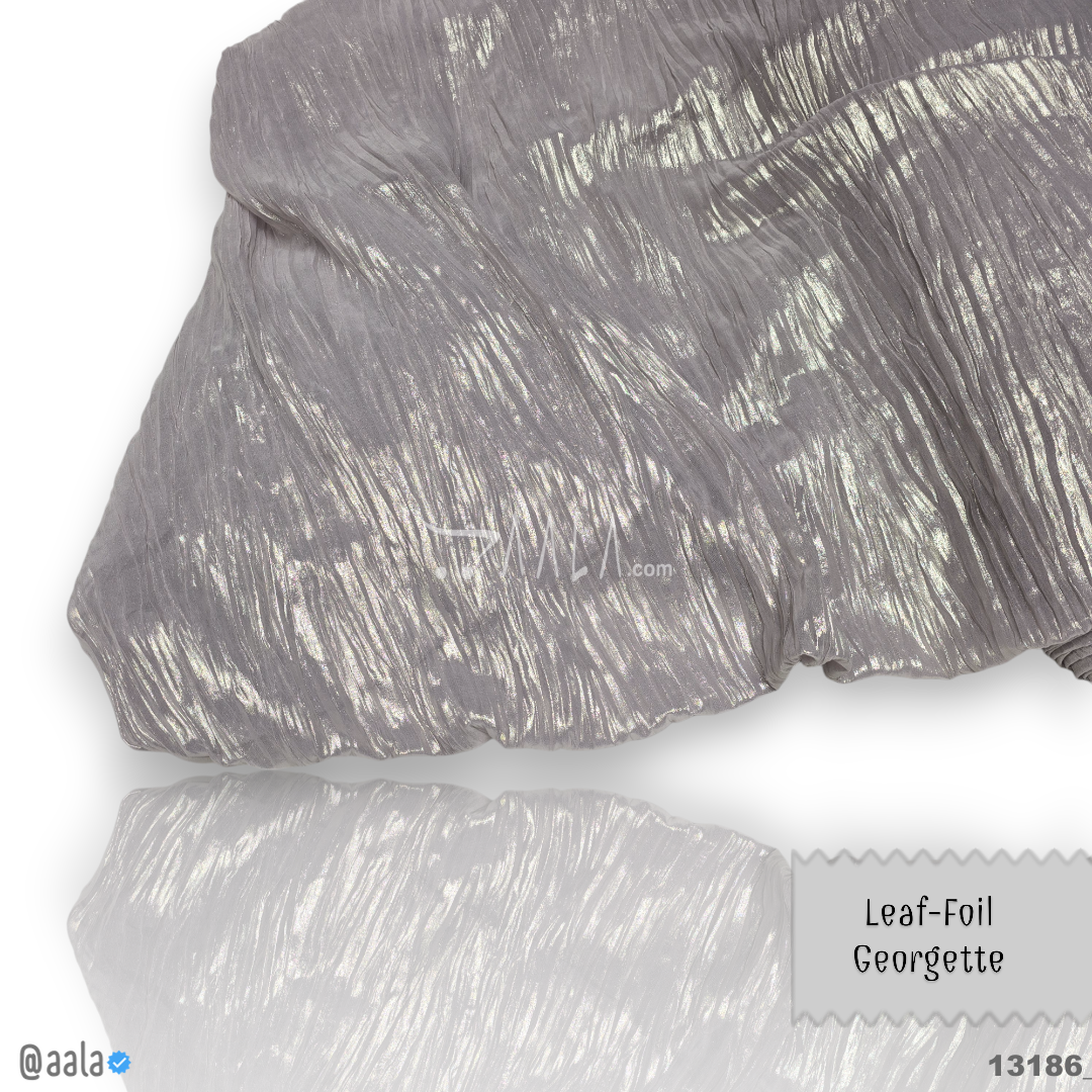 Leaf-Foil Georgette Blend 58-Inches LILAC Per-Metre #13186