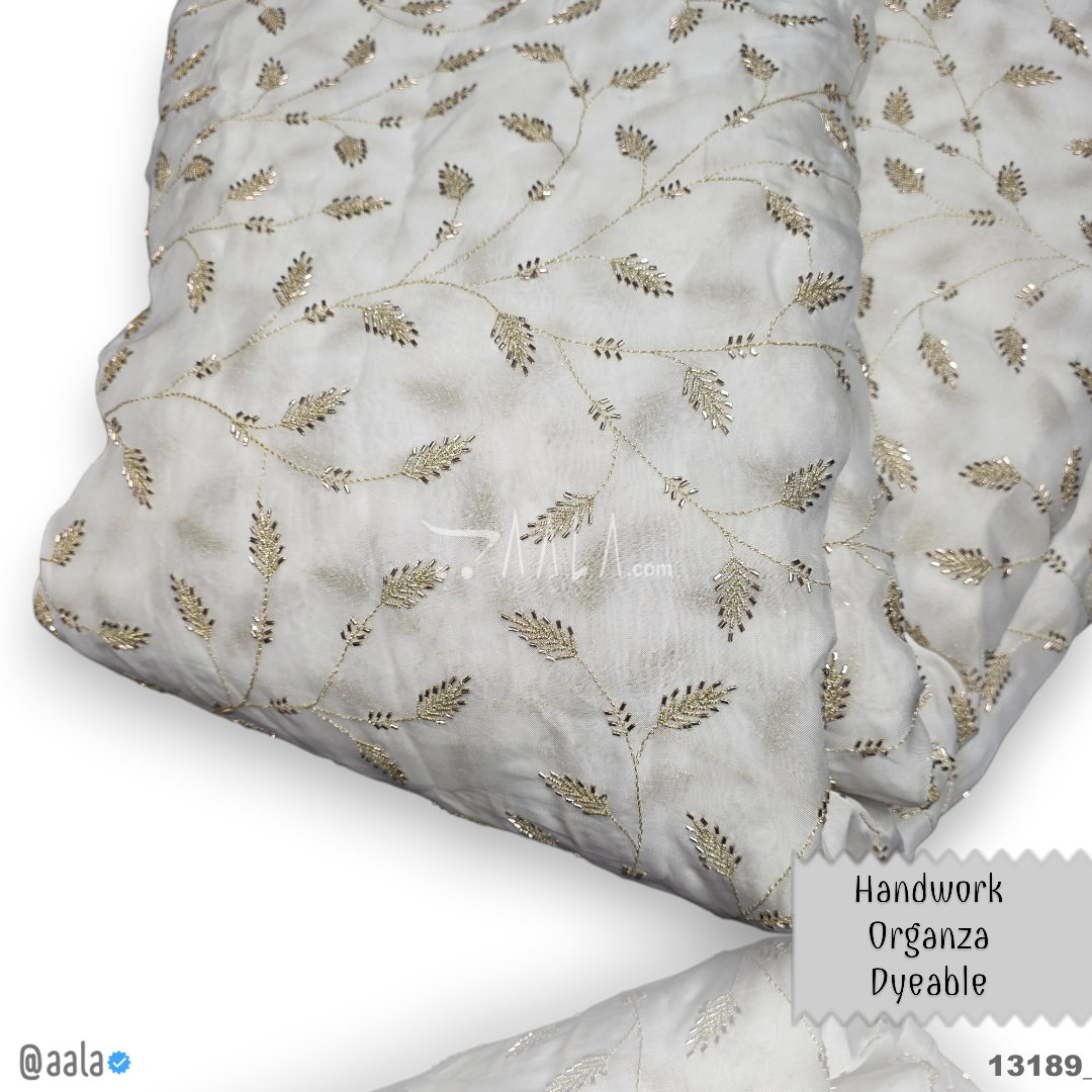 Handwork Organza Viscose 44-Inches DYEABLE Per-Metre 