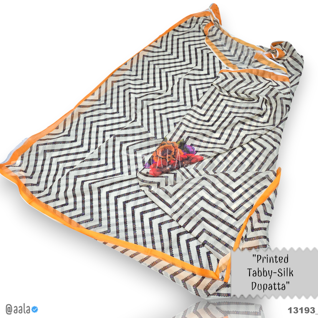 Printed-Tabby Chiffon Blend Dupatta-32-Inches PRINTED 2.25-Metres #13193