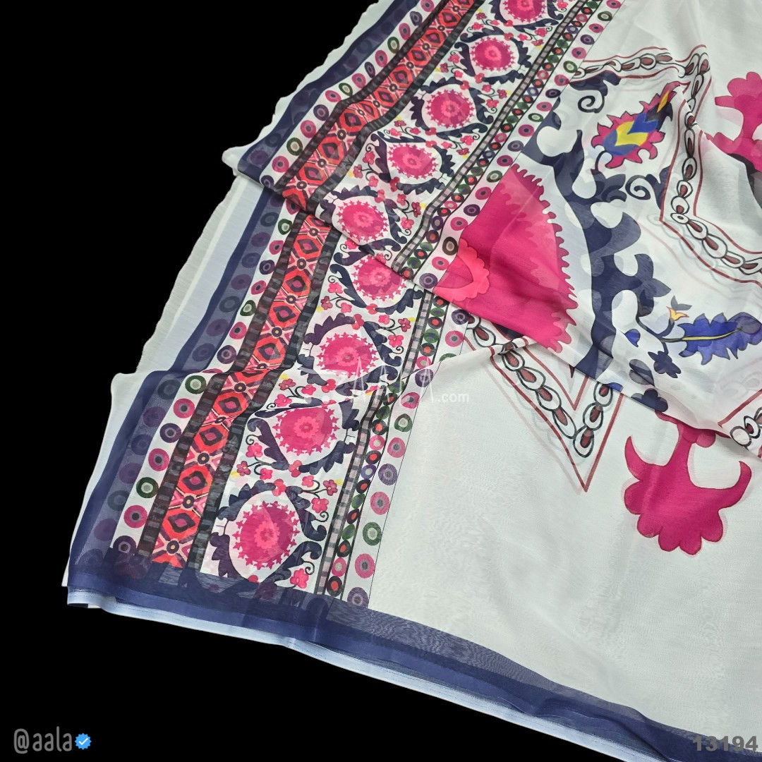 Printed-Tabby Chiffon Blend Dupatta-32-Inches PRINTED 2.25-Metres 