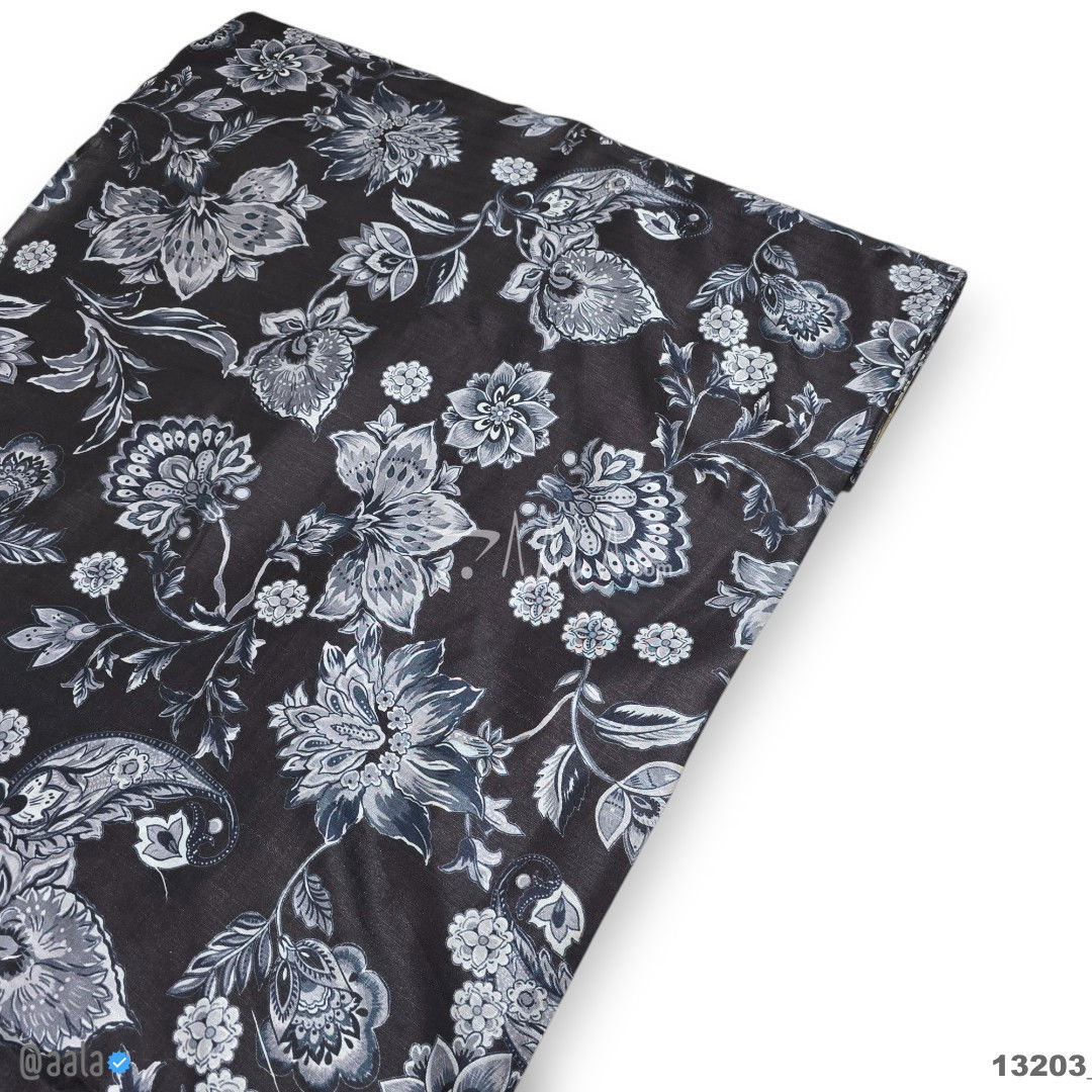 Printed-Pakistani Silk Blend 44-Inches PRINTED Per-Metre #13203