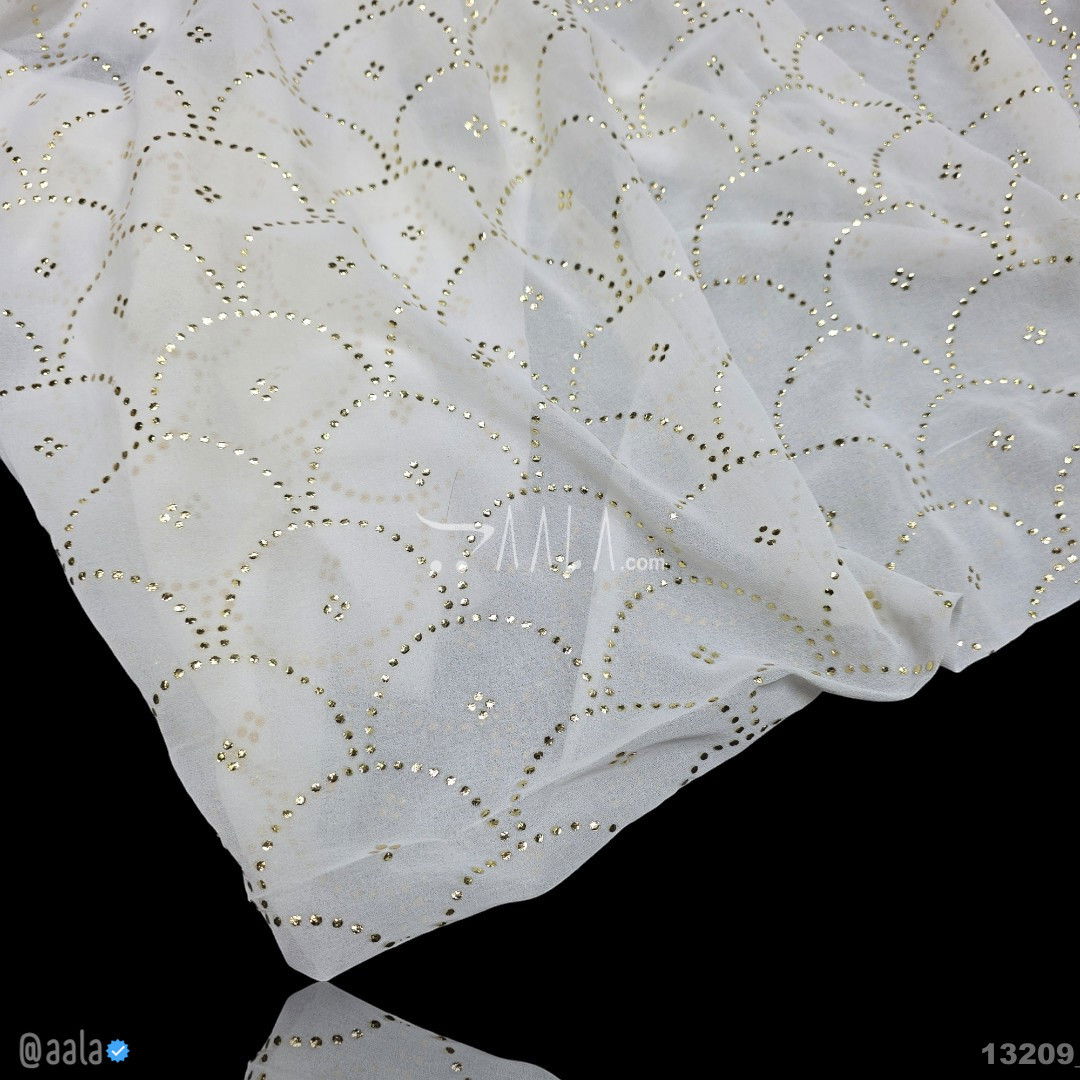 Machine-Mukaish Georgette Nylon 44-Inches DYEABLE Per-Metre #13209