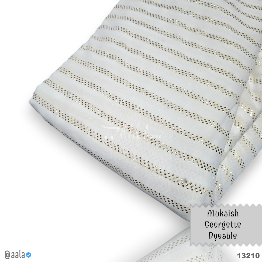 Machine-Mukaish Georgette Nylon 44-Inches DYEABLE Per-Metre #13210