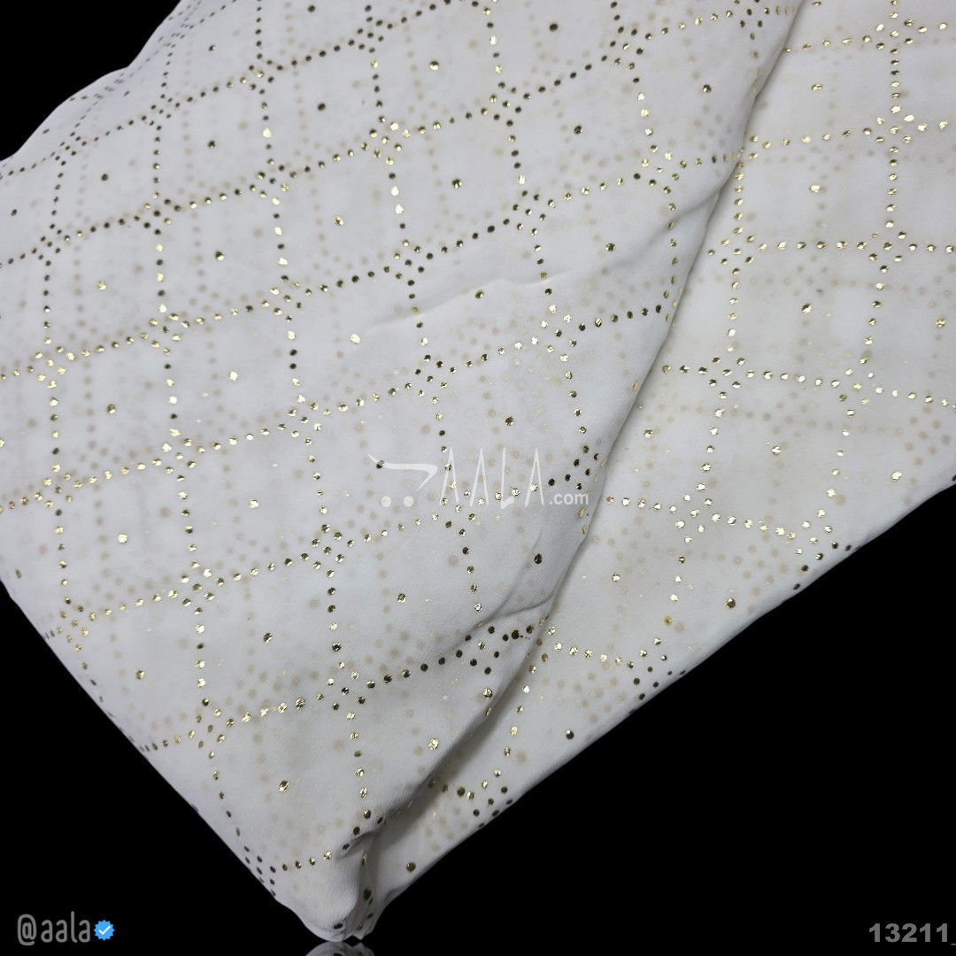 Machine-Mukaish Georgette Nylon 44-Inches DYEABLE Per-Metre #13211