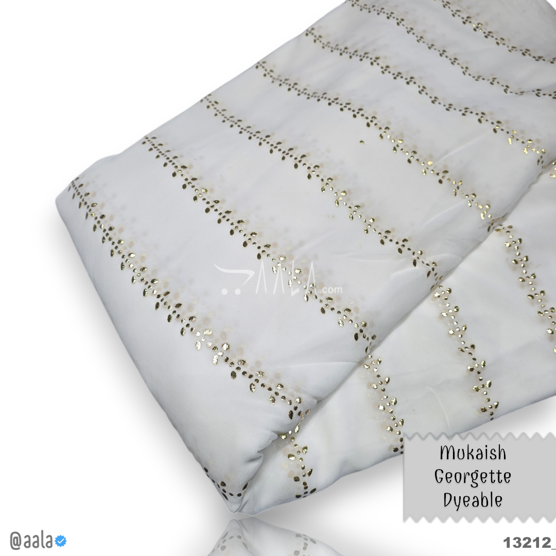 Machine-Mukaish Georgette Nylon 44-Inches DYEABLE Per-Metre #13212