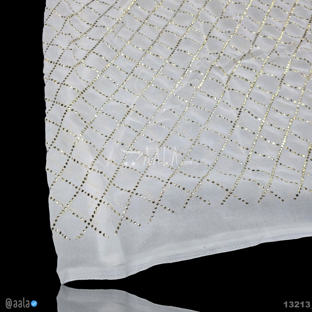 Machine-Mukaish Georgette Nylon 44-Inches DYEABLE Per-Metre #13213