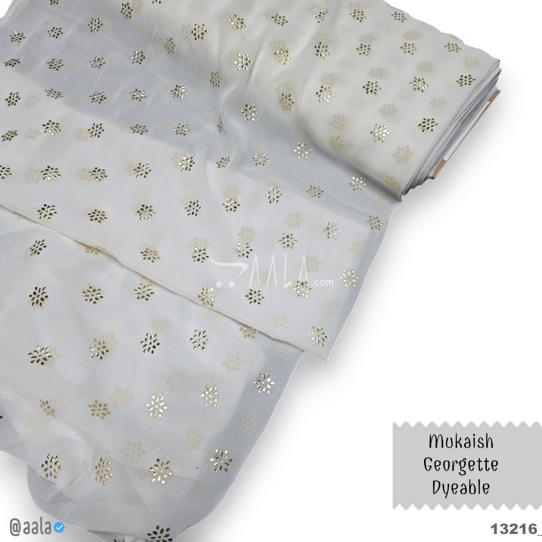 Machine-Mukaish Georgette Nylon 44-Inches DYEABLE Per-Metre #13216