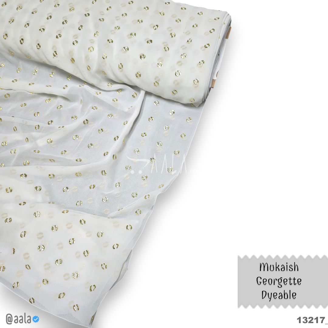 Machine-Mukaish Georgette Nylon 44-Inches DYEABLE Per-Metre #13217
