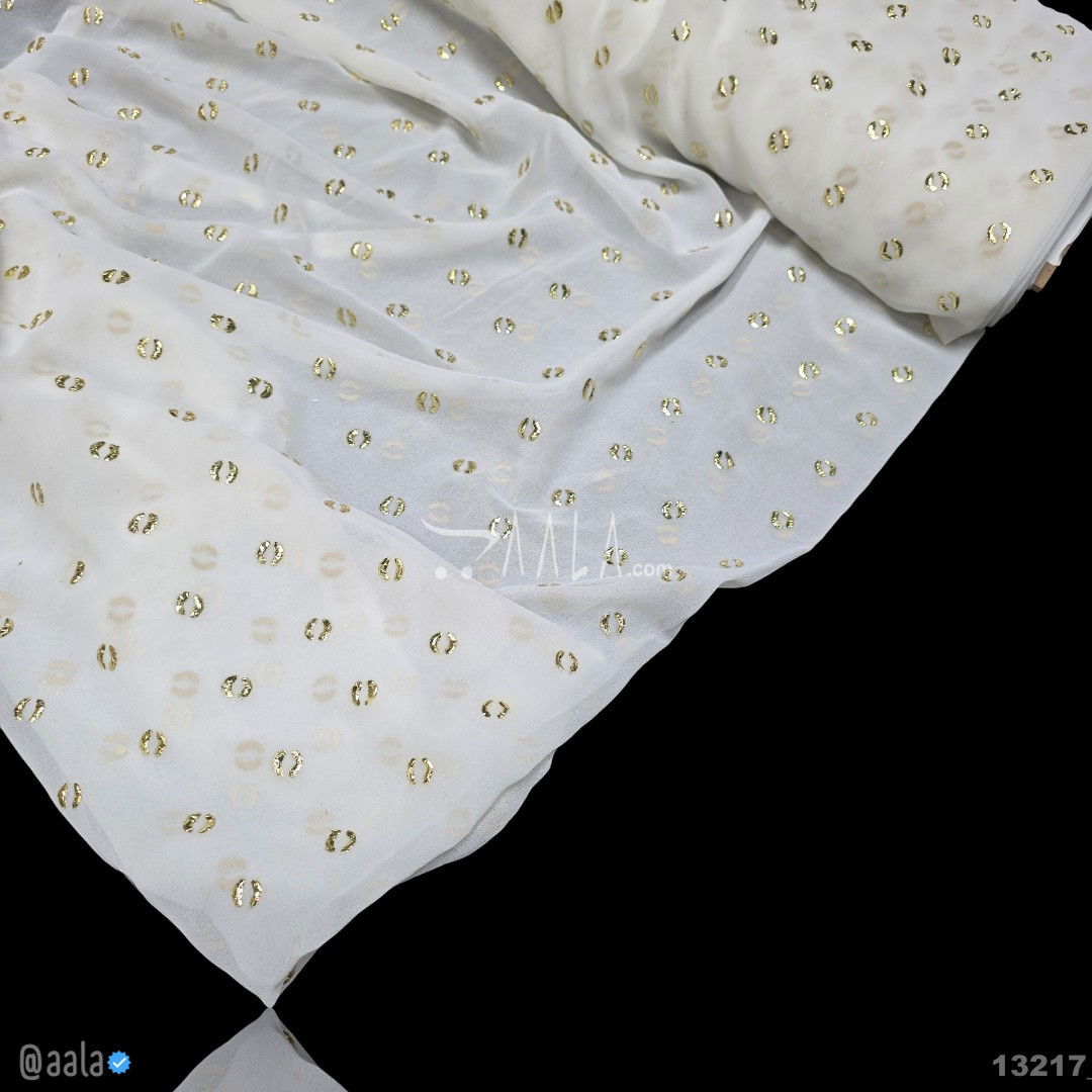 Machine-Mukaish Georgette Nylon 44-Inches DYEABLE Per-Metre #13217