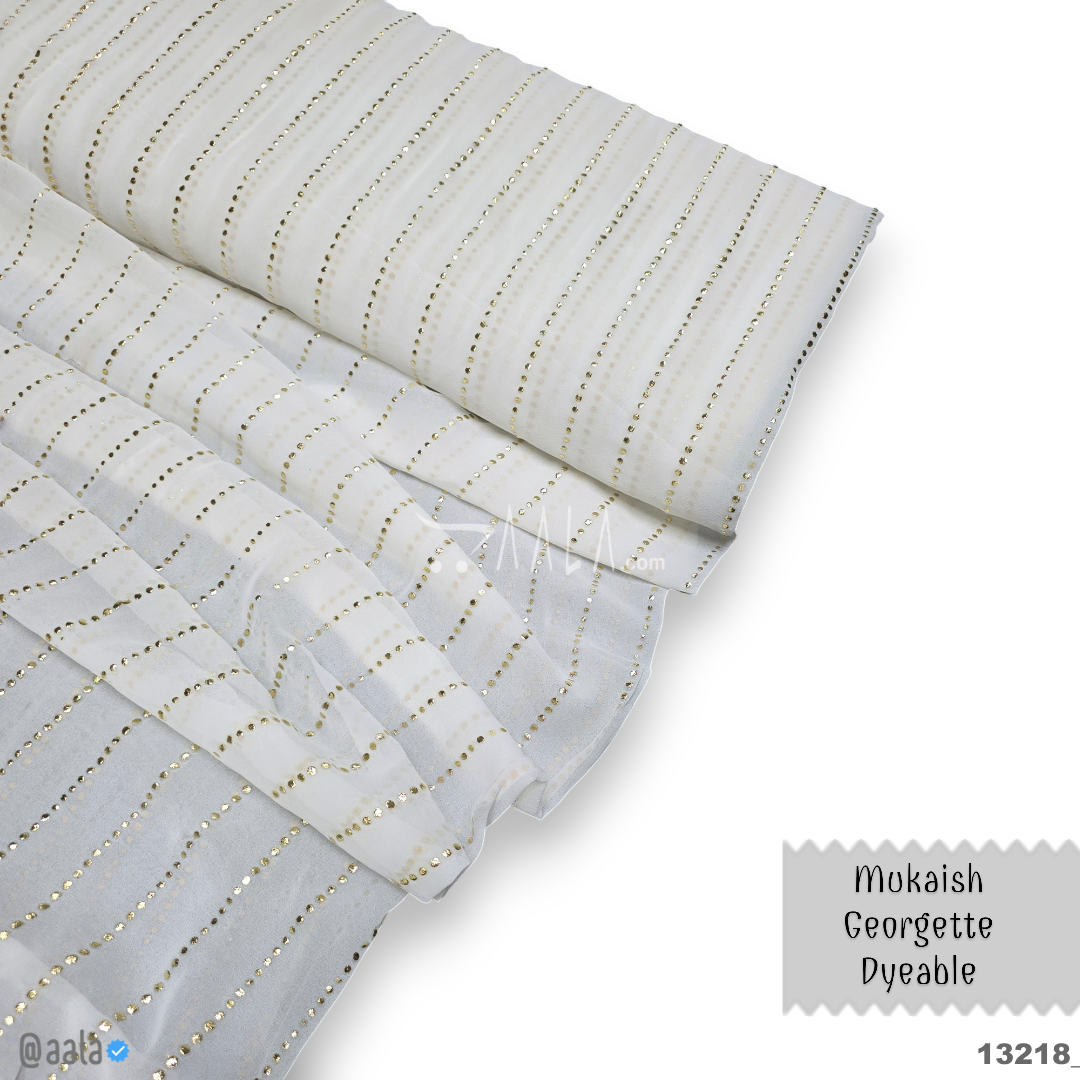 Machine-Mukaish Georgette Nylon 44-Inches DYEABLE Per-Metre #13218