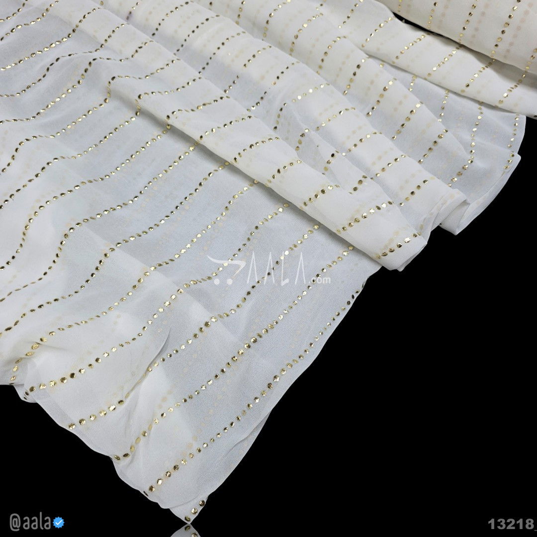 Machine-Mukaish Georgette Nylon 44-Inches DYEABLE Per-Metre #13218