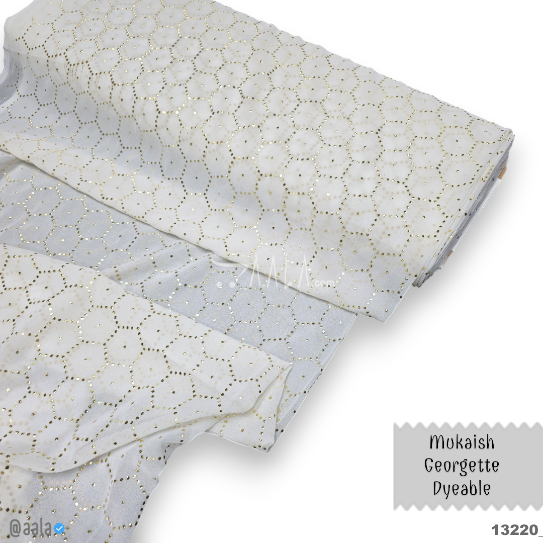 Machine-Mukaish Georgette Nylon 44-Inches DYEABLE Per-Metre #13220