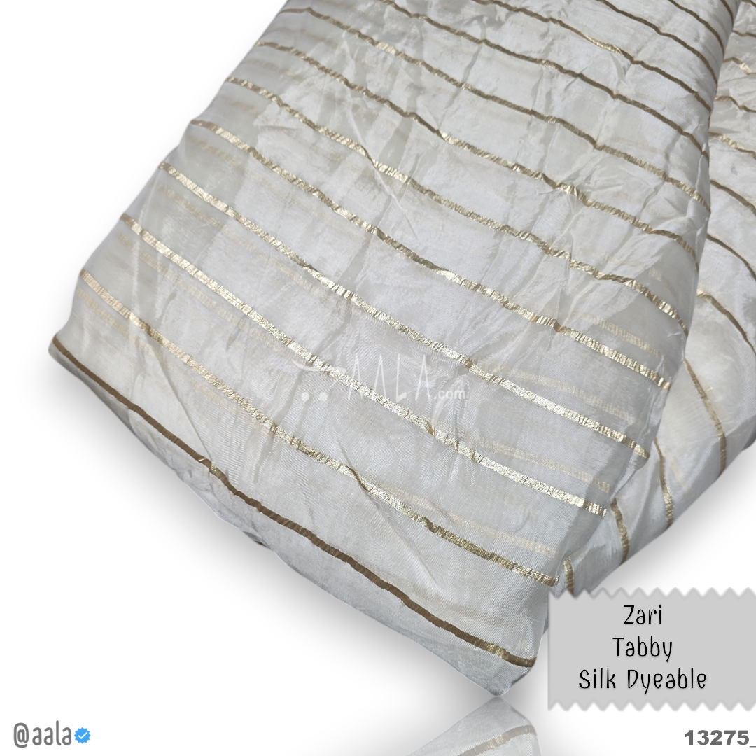 Zari-Tabby Silk Viscose 44-Inches DYEABLE Per-Metre #13275