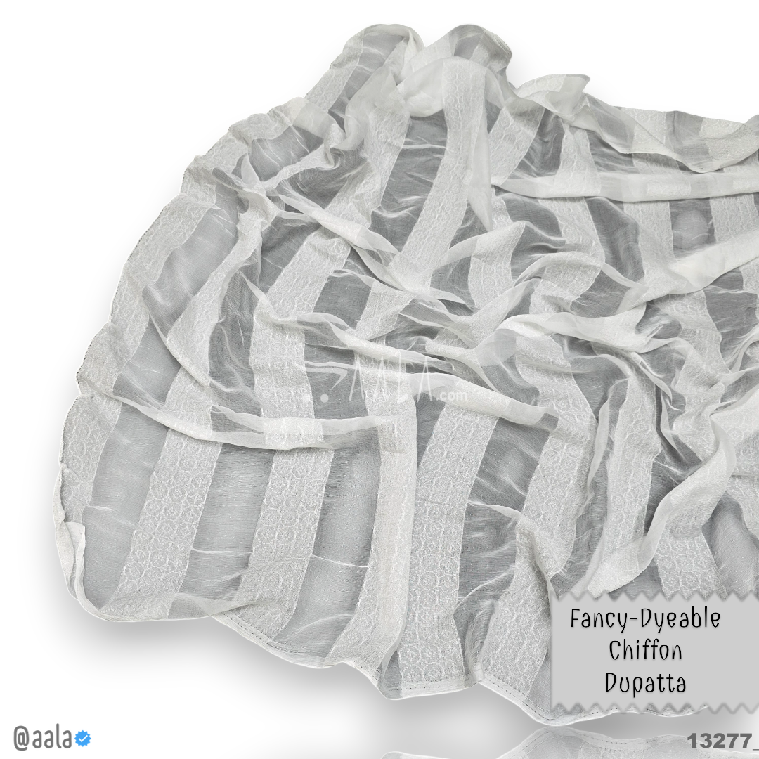 Fancy Chiffon Nylon Dupatta-36-Inches DYEABLE 2.25-Metres 