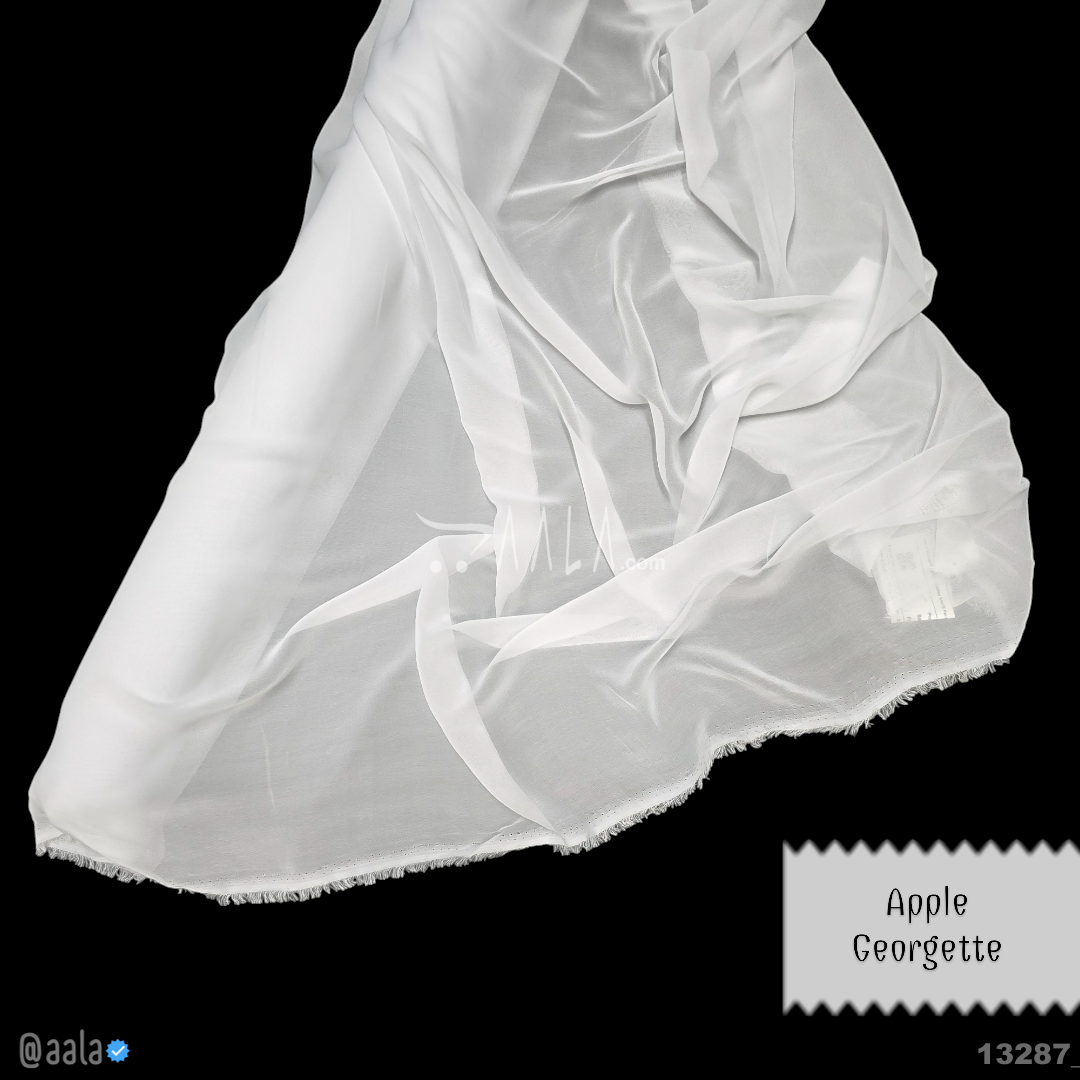 Apple Georgette Blend 58-Inches WHITE Per-Metre #13287