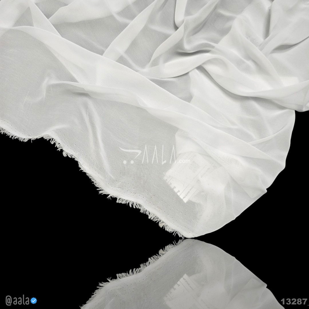 Apple Georgette Blend 58-Inches WHITE Per-Metre #13287