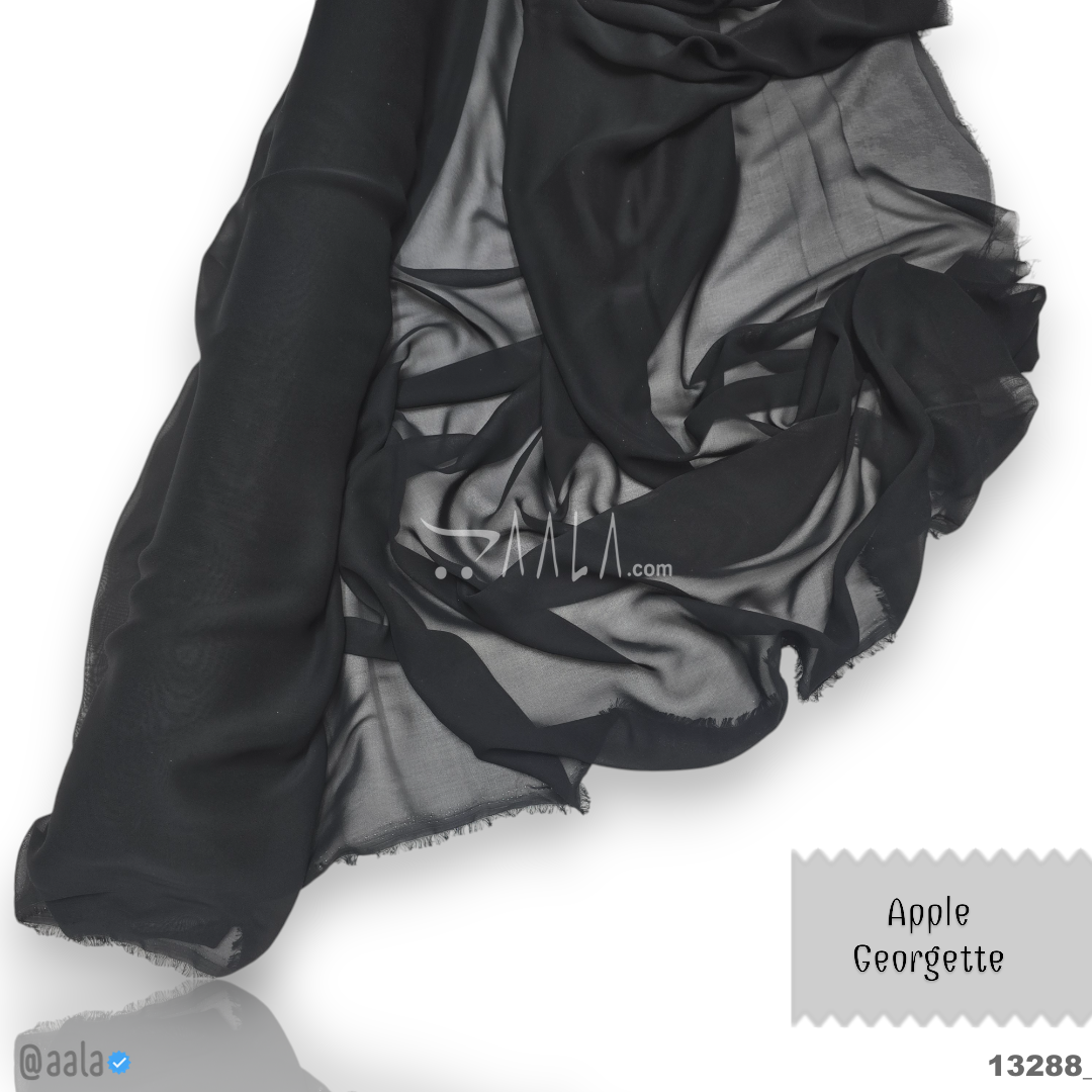 Apple Georgette Blend 58-Inches BLACK Per-Metre #13288