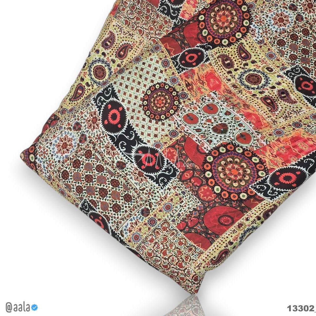 Printed Silk Blend 44-Inches PRINTED Per-Metre #13302