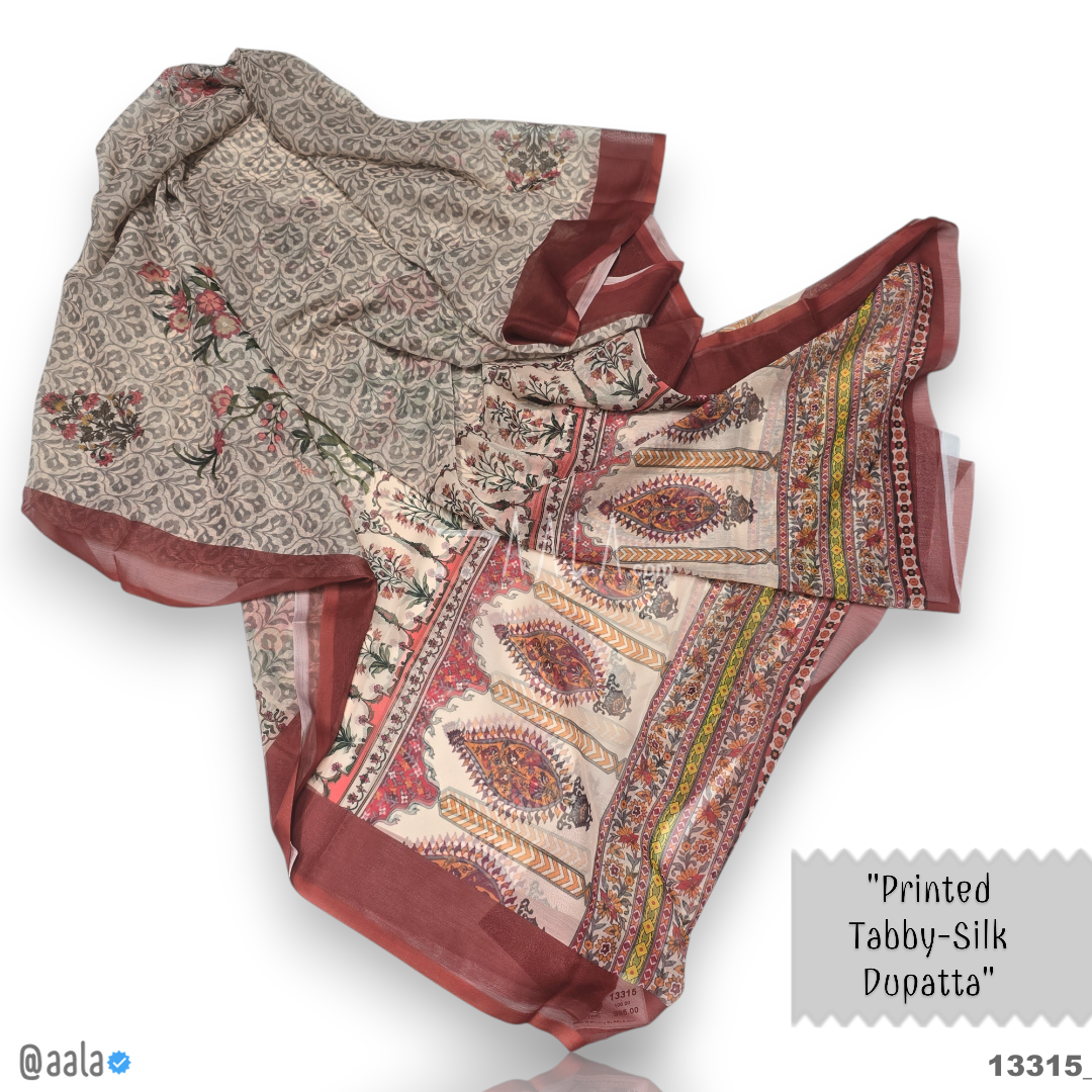 Printed-Tabby Chiffon Blend Dupatta-32-Inches PRINTED 2.25-Metres 