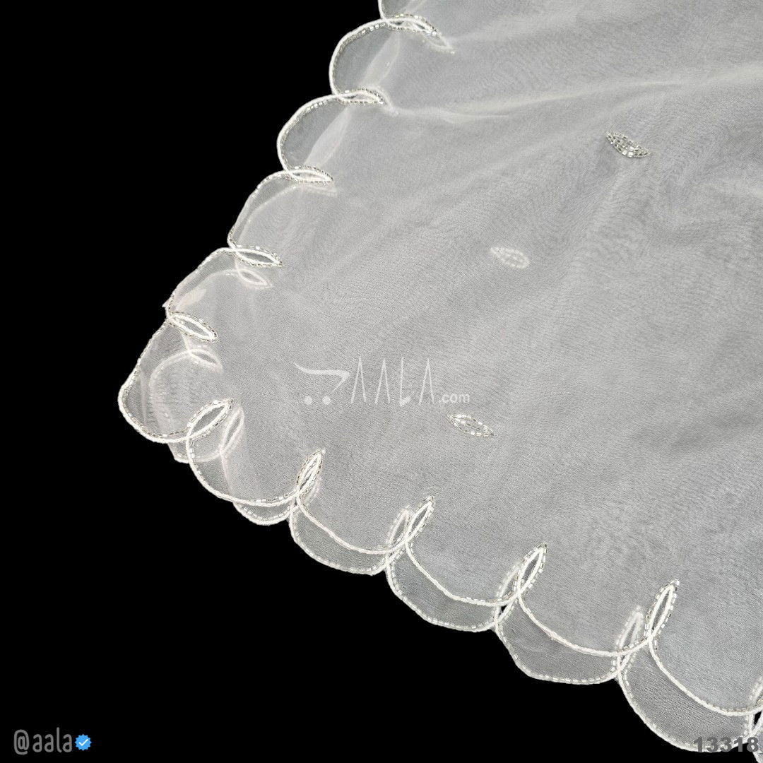 Handwork Organza Nylon Dupatta-42-Inches DYEABLE 2.25-Metres #13318