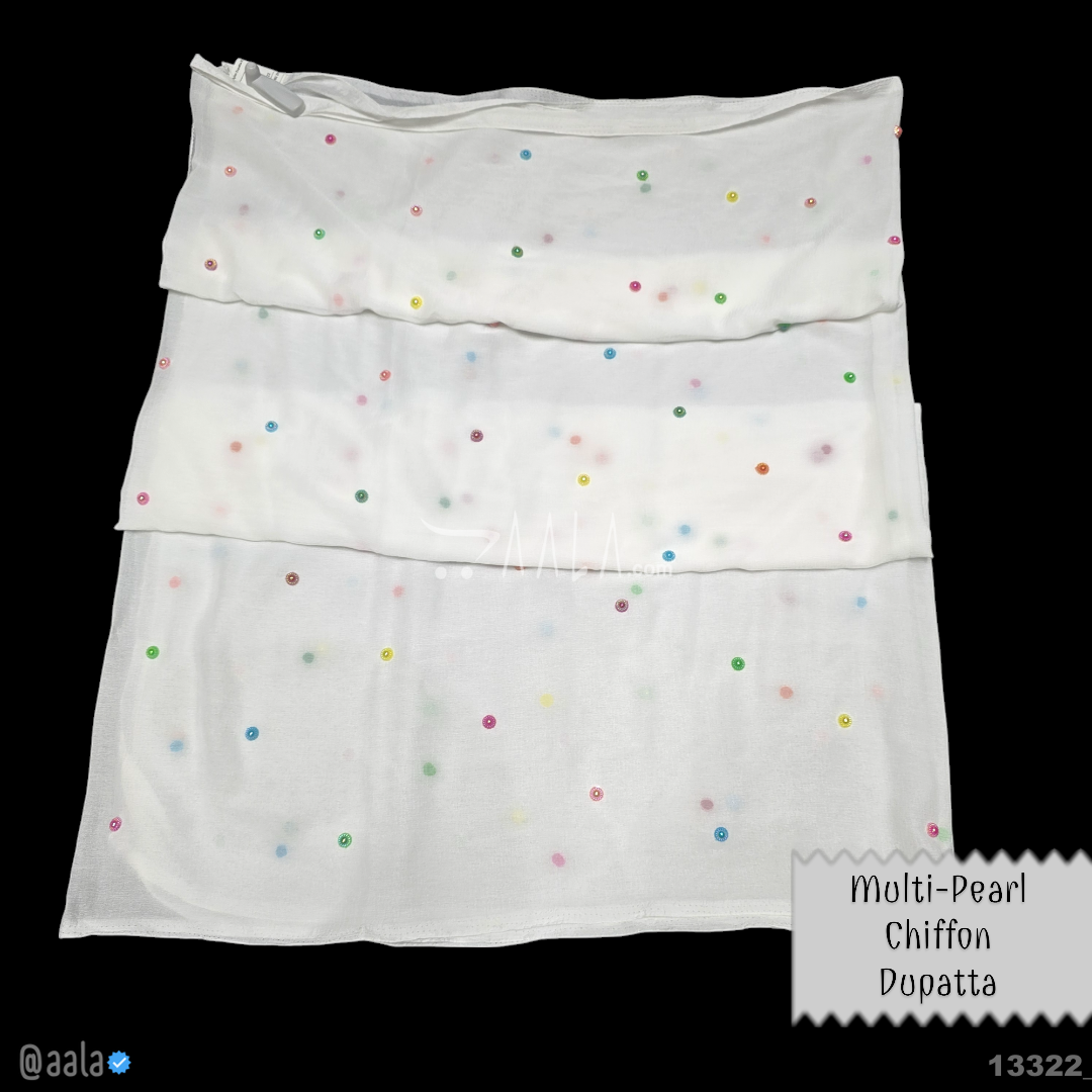 Multi-Pearl Chiffon Nylon Dupatta-32-Inches DYEABLE 2.25-Metres #13322