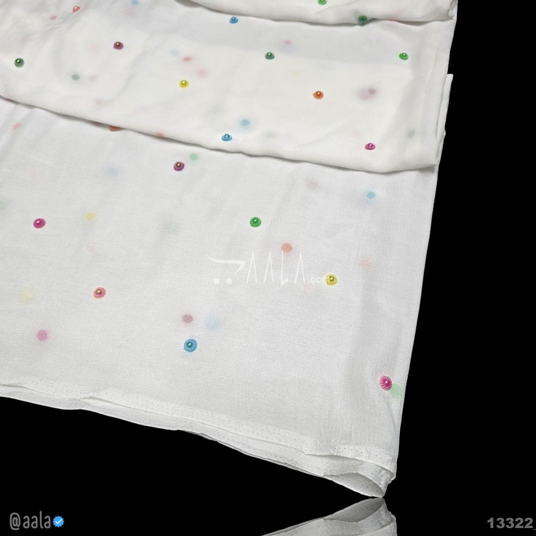 Multi-Pearl Chiffon Nylon Dupatta-32-Inches DYEABLE 2.25-Metres #13322
