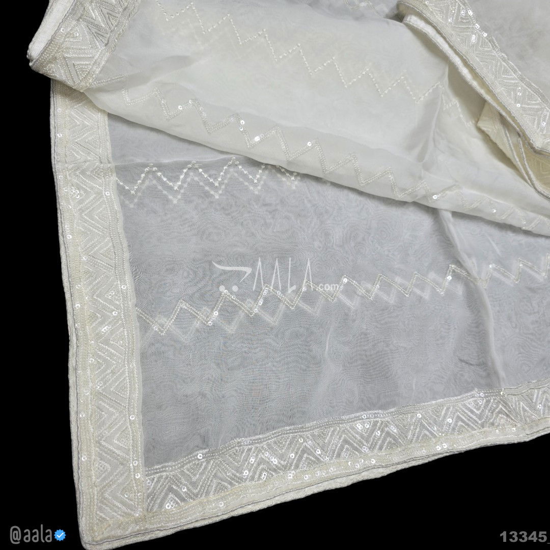 Embroidered Organza Viscose Dupatta-40-Inches DYEABLE 2.50-Metres #13345