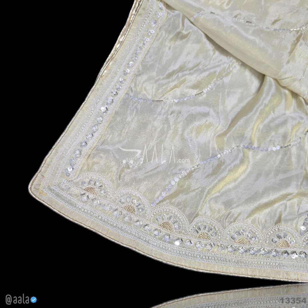 Handwork-Banarsi-Tissue Silk Viscose Dupatta-40-Inches DYEABLE 2.50-Metres 