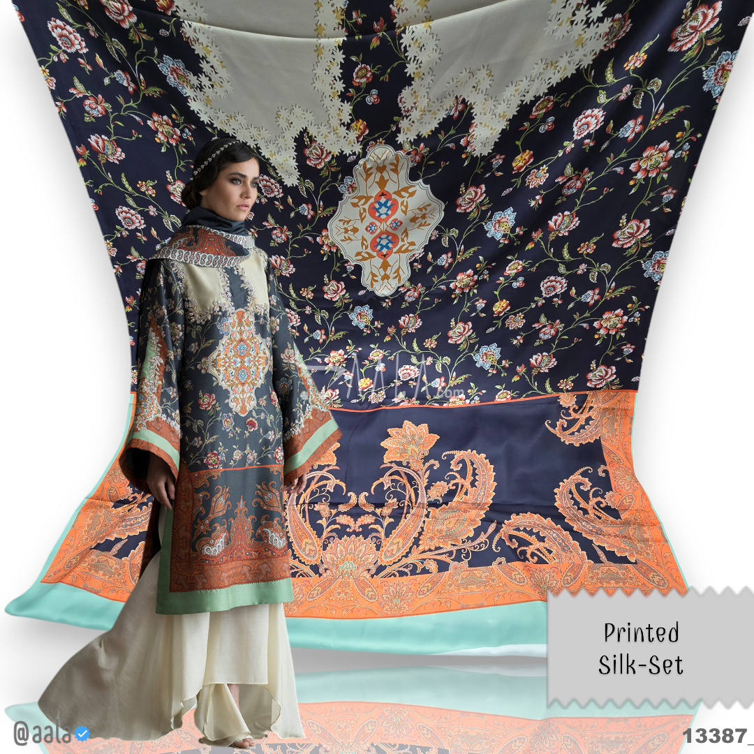 Printed Silk Blend 44-Inches PRINTED Per-Pc #13387