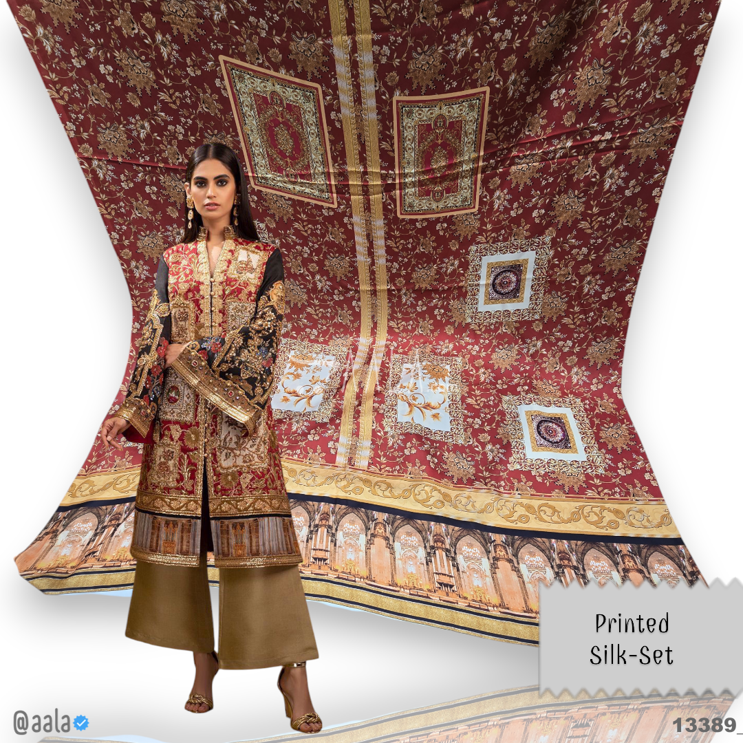 Printed Silk Blend 44-Inches PRINTED Per-Pc #13389