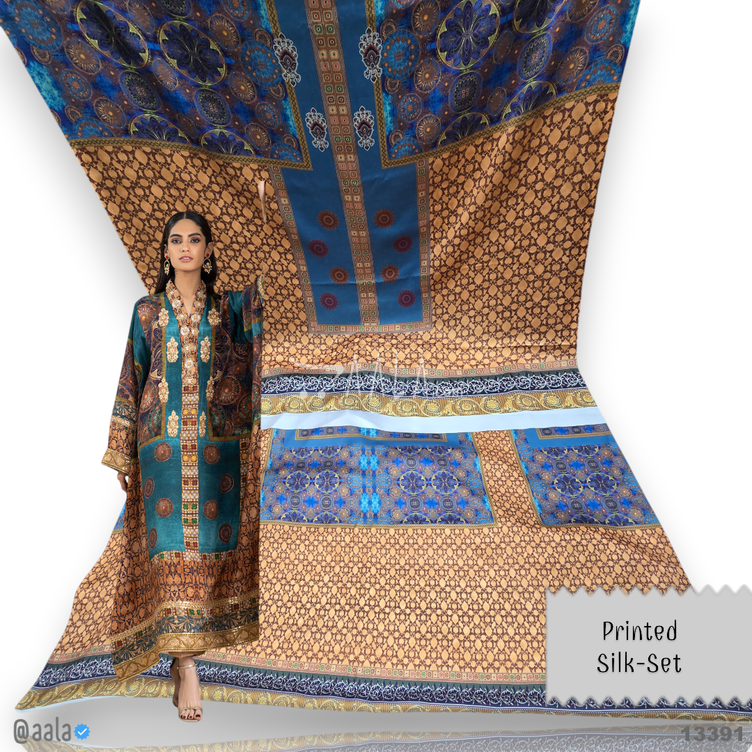 Printed Silk Blend 44-Inches PRINTED Per-Pc #13391