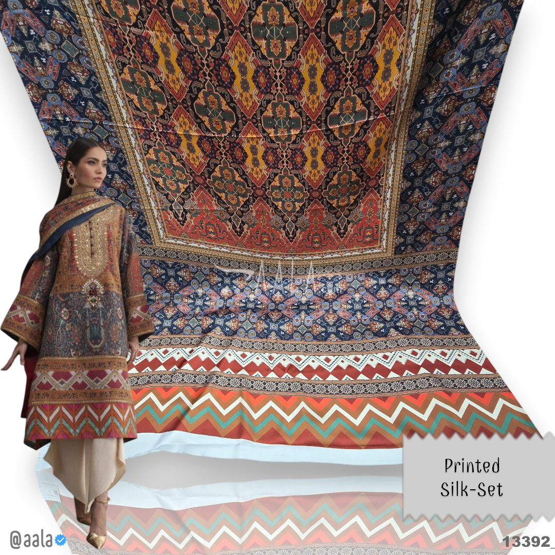 Printed Silk Blend 44-Inches PRINTED Per-Pc #13392