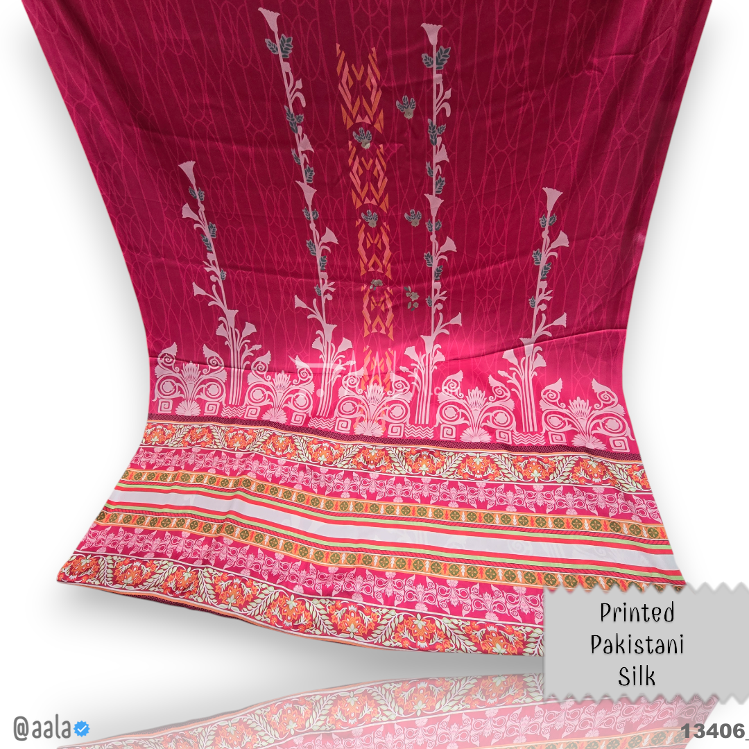 Printed Silk Blend 44-Inches PRINTED Per-Pc #13406