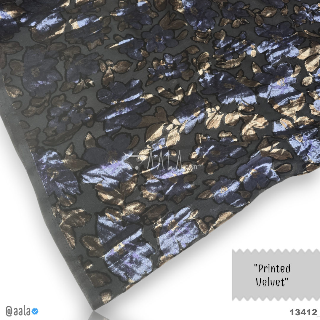 Printed-Brasso Velvet Blend 44-Inches PRINTED Per-Metre #13412