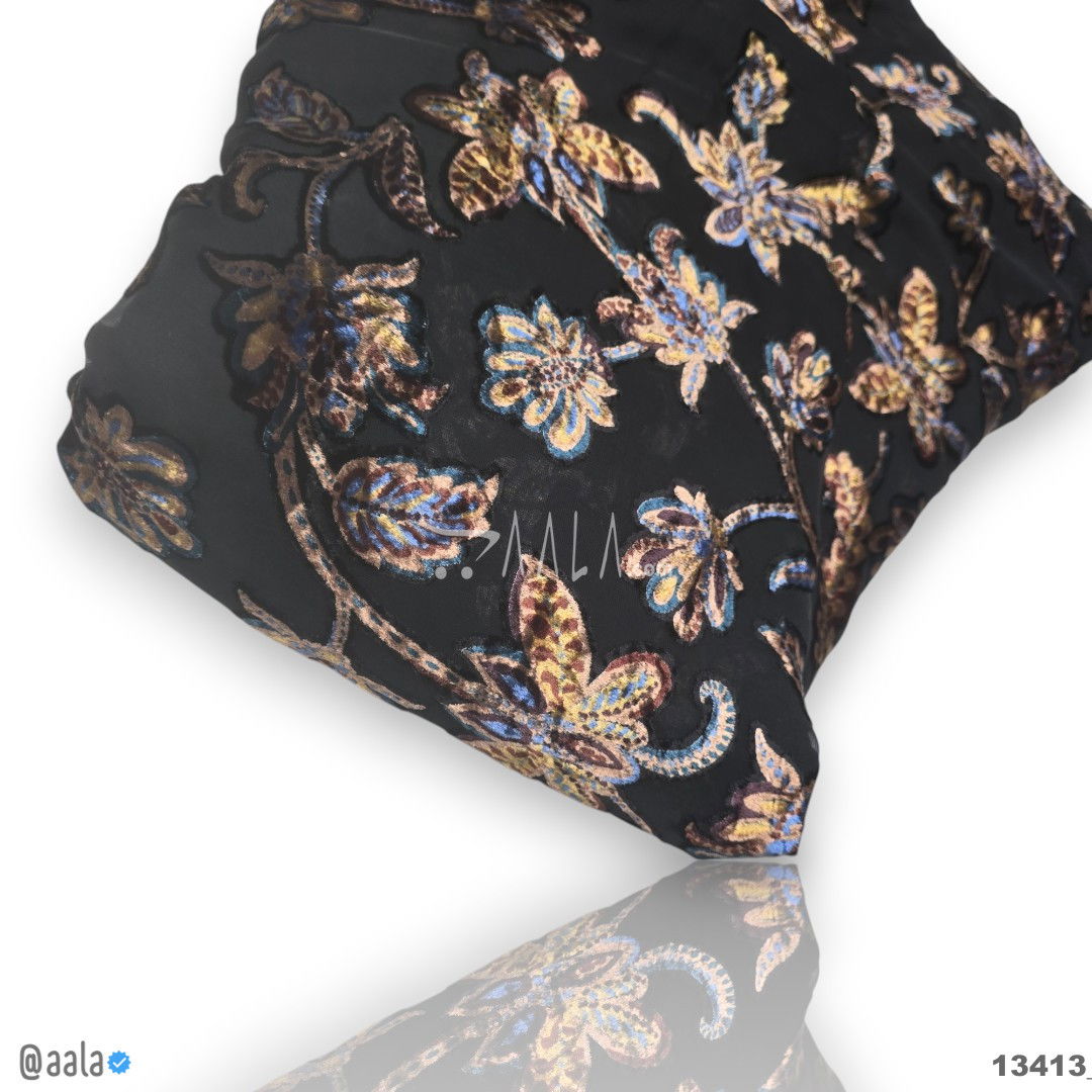 Printed-Brasso Velvet Blend 44-Inches PRINTED Per-Metre #13413
