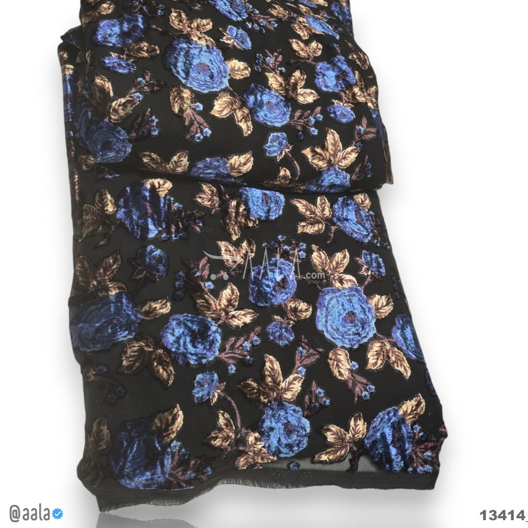 Printed-Brasso Velvet Blend 44-Inches PRINTED Per-Metre #13414